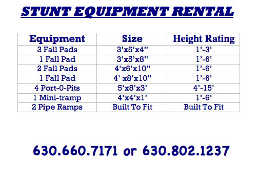 Stunt Equipment For Rent